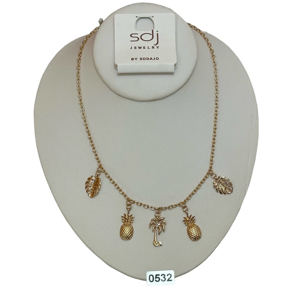sdj Jewelry Women’s Shiny Gold Plated Two Necklace Set